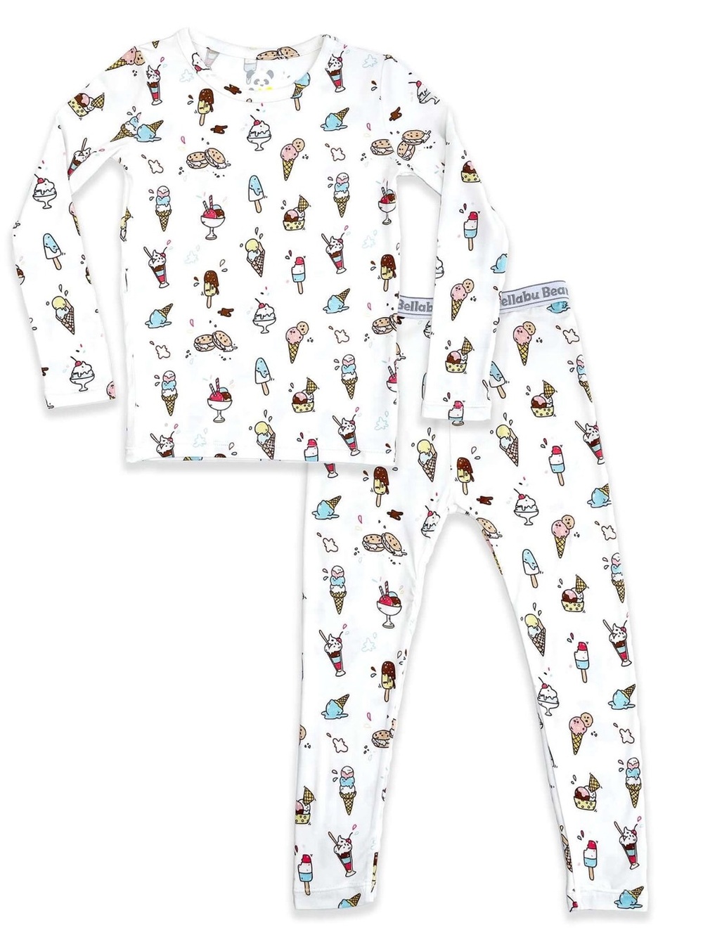 Bellabu Bear Bamboo Ice Cream Pajama Set 18-24 Months
